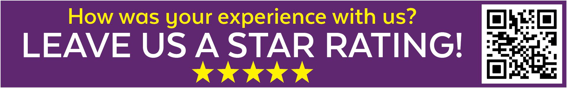 Leave us a rating banner